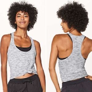 Lululemon Our Sport Tank in Tiger Space Dye Black White Size 10